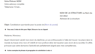 150 Phrases de lettre de motivation candidature spontanée