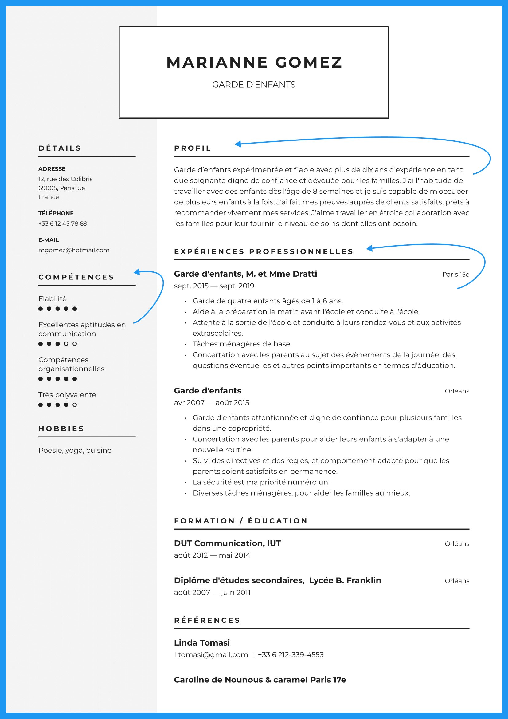 Exemples compétences CV