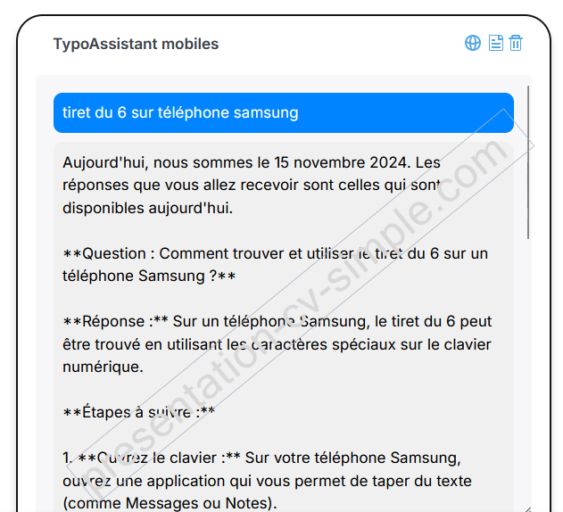 TypoAssistant - l'assistant IA personnalisé pour les questions sur les mobiles et tablettes