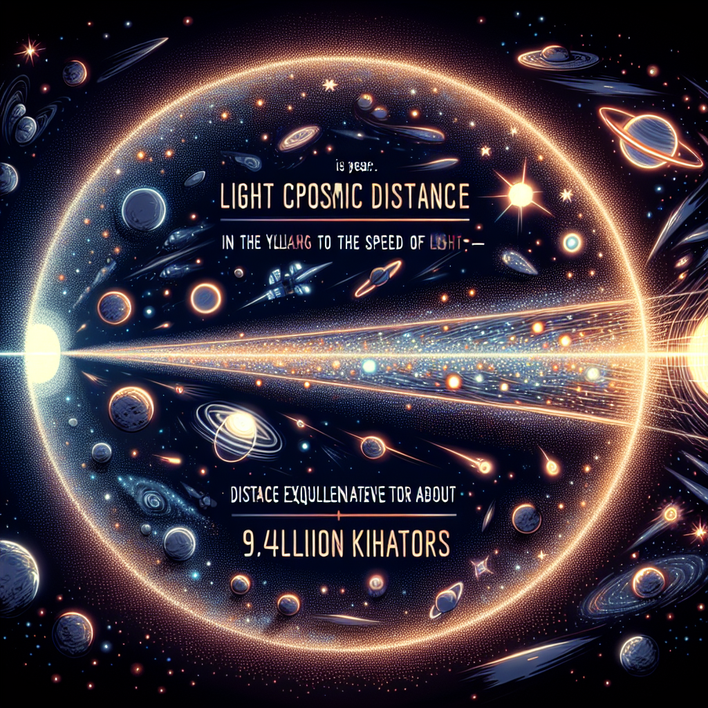 Distance cosmique La vitesse de la lumière est également utilisée comme étalon pour mesurer les distances astronomiques. Par exemple, une année lumière – la distance que la lumière parcourt en une année – équivaut à environ 9.46 trillions de kilomètres.