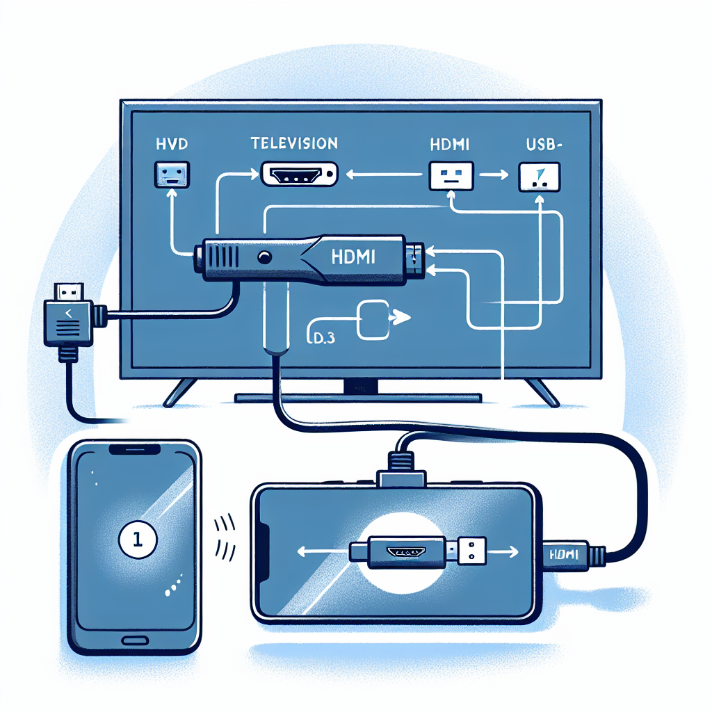 Illustration: Connexion par câble HDMI -L\'une des méthodes les plus directes consiste à utiliser un câble HDMI. Voici comment procéder : Vérifiez les ports : Vérifiez que que votre télévision dispose d\'un port HDMI et que votre téléphone peut se connecter via HDMI ou USB-C.