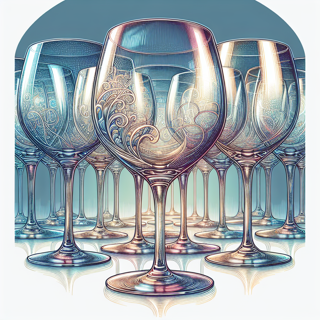 Illustration en couleur: Verres à Vin - **Contenance :** Environ 30 cl à 50 cl - **Description :** Spécifiquement conçu pour mettre en valeur les arômes du vin, avec un large bol pour l’aération.