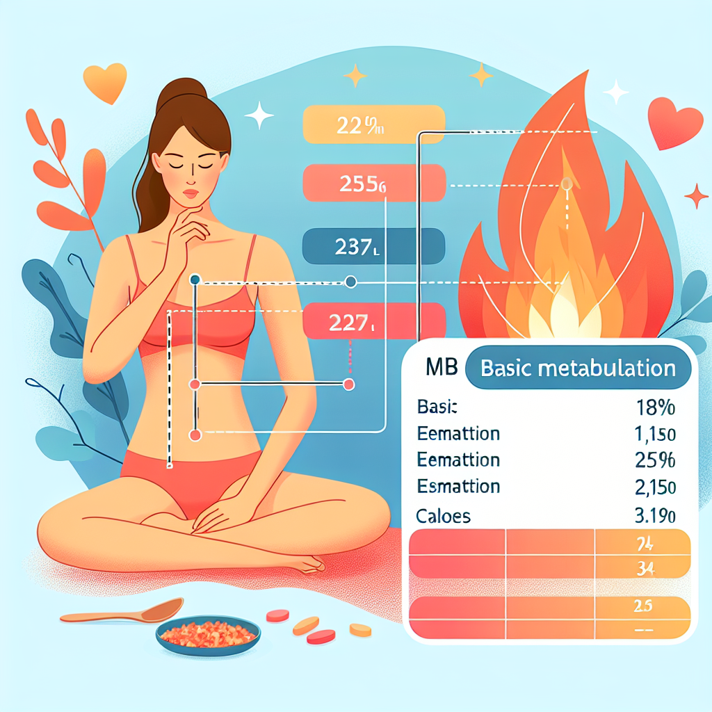 illustration: Estimation du métabolisme de base (MB) - Votre Métabolisme de Base (MB) est le nombre de calories que votre corps brûle au repos pour maintenir ses fonctions vitales. Voici comment le calculer Pour les femmes :