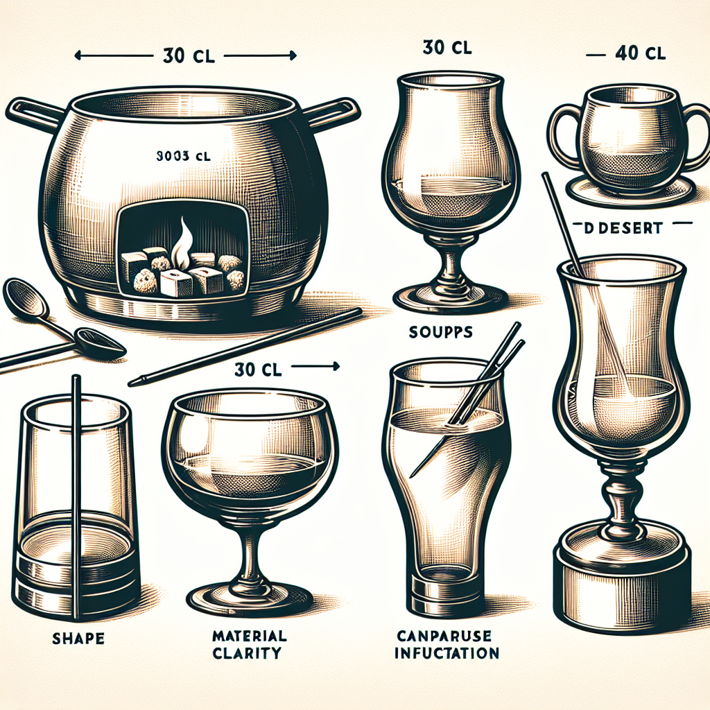 Illustration: Verres à Fondue ou à Soupe - Contenance : Environ 30 cl à 40 cl - Description : Ces verres peuvent aussi servir de contenants pour des soupes ou des desserts.